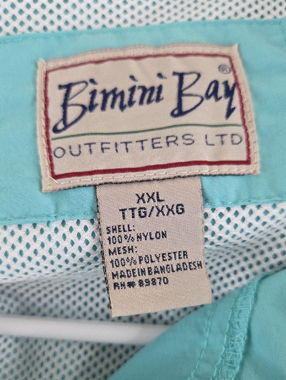 BIMINI BAY XXL Mens Fishing Shirt turquoise short-sleeve button-up shirt UPF 35 - Picture 10 of 16